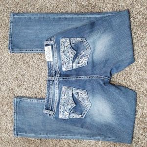 Grace in LA easy fit sequin jeans